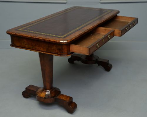 fig 4. Early Victorian Walnut Writing Table Druce & Co London
