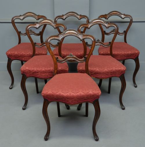 Victorian Set of Six Rosewood Dining Chairs
