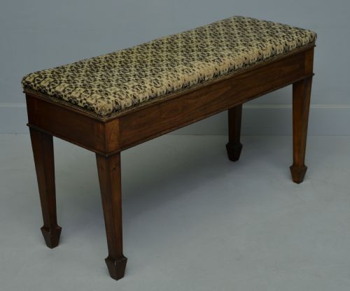 Elegant Edwardian Mahogany Duet Stool