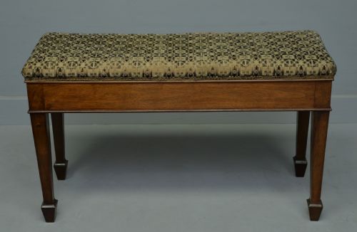 fig 1. Elegant Edwardian Mahogany Duet Stool
