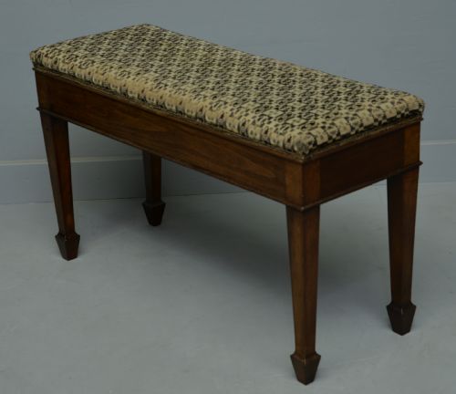 fig 2. Elegant Edwardian Mahogany Duet Stool