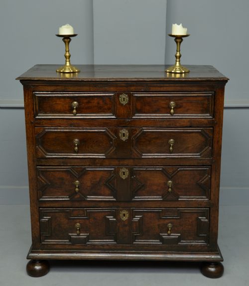 Charles II Oak Geometric Chest of Drawers C.1680