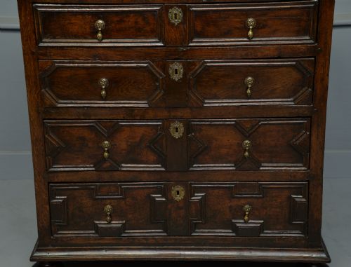 fig 3. Charles II Oak Geometric Chest Of Drawers C.1680