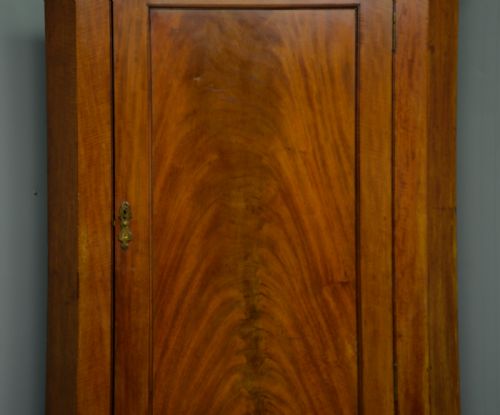fig 2. Victorian Solid Figured Mahogany Corner Hall Robe Wardrobe / Coat Cupboard