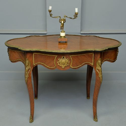 Late 19th Century Louis Xv Style Kingwood Centre Table / Hall Table / Dressing Table