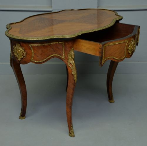 fig 3. Late 19th Century Louis XV Style Kingwood Centre Table / Hall Table / Dressing Table