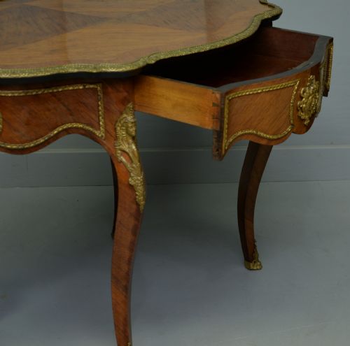 fig 4. Late 19th Century Louis XV Style Kingwood Centre Table / Hall Table / Dressing Table
