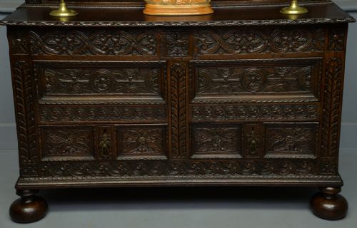 fig 2. Adapted 17th Century Carved Oak Mule Chest / Bookcase