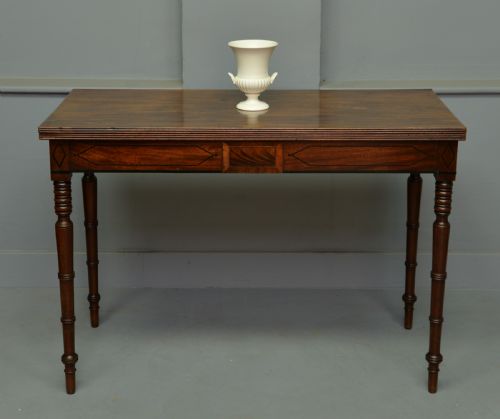 fig 1. Elegant Regency Mahogany Fold Over Tea Table / Side Table