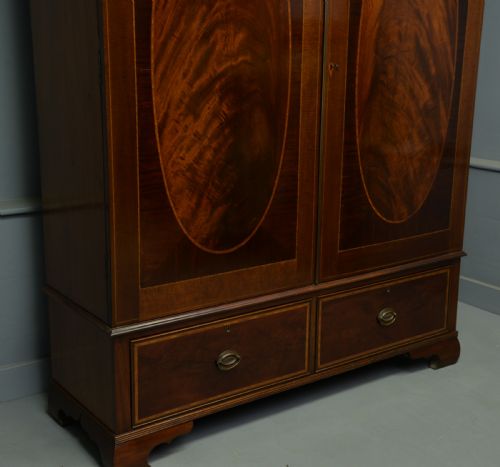 fig 4. Elegant Edwardian Marquetry Inlaid Mahogany Wardrobe