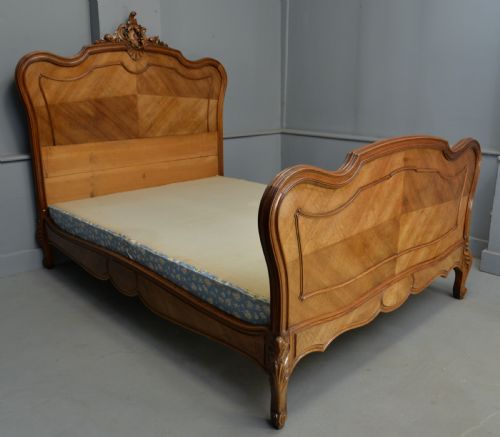 French Rococo Walnut Double Bed