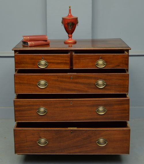 fig 1. Georgian Medium Sized Mahogany Chest Of Drawers