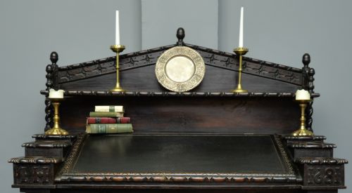 fig 1. Adapted 17th Century Carved Oak Cupboard / Standing Bureau