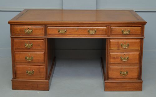 fig 1. Victorian Walnut Pedestal Desk