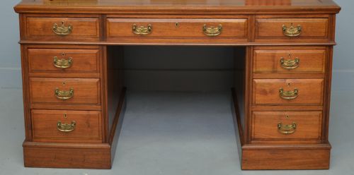 fig 2. Victorian Walnut Pedestal Desk