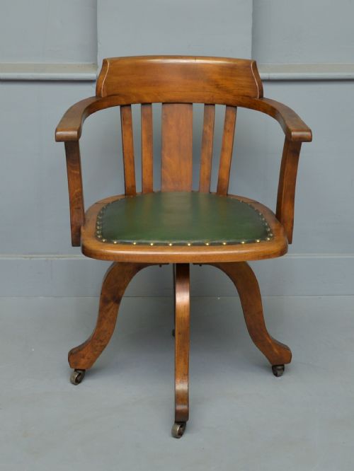 fig 2. Edwardian Oak Swivel Office Desk Chair