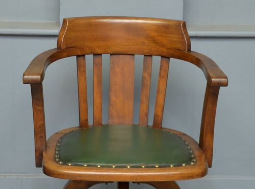 fig 3. Edwardian Oak Swivel Office Desk Chair