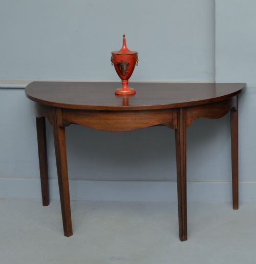 fig 1. Pair Of Georgian Mahogany Demi-Lune Console Tables