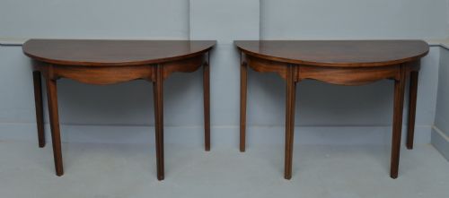 fig 3. Pair Of Georgian Mahogany Demi-Lune Console Tables