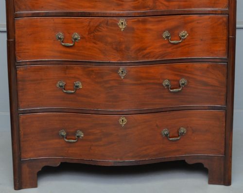 fig 2. Fine & Rare Georgian Large Mahogany Serpentine Chest Of Drawers