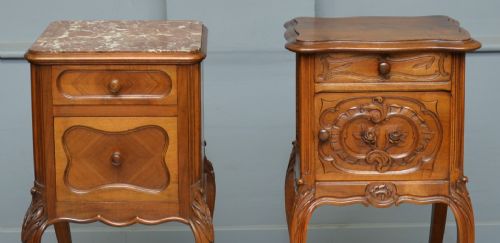 fig 1. Pretty French Walnut Bedside Cabinet