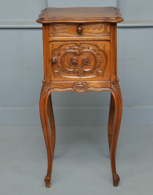 fig 3. Pretty French Walnut Bedside Cabinet