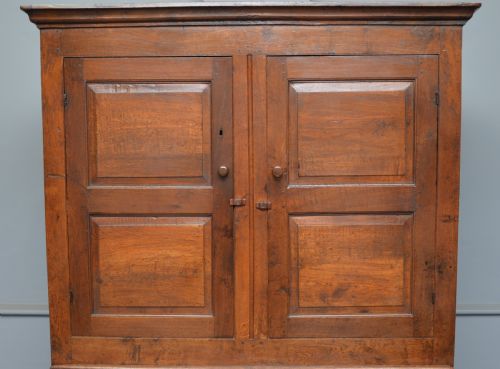fig 1. Charming 18th Century Oak Two Part Livery Cupboard / Wardrobe