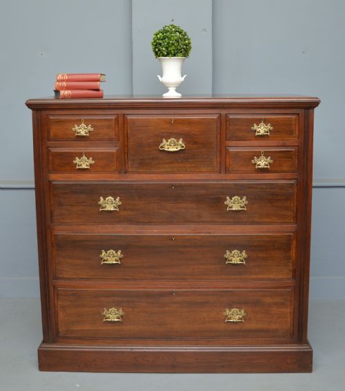 Handsome Large Edwardian Walnut Chest of Drawers