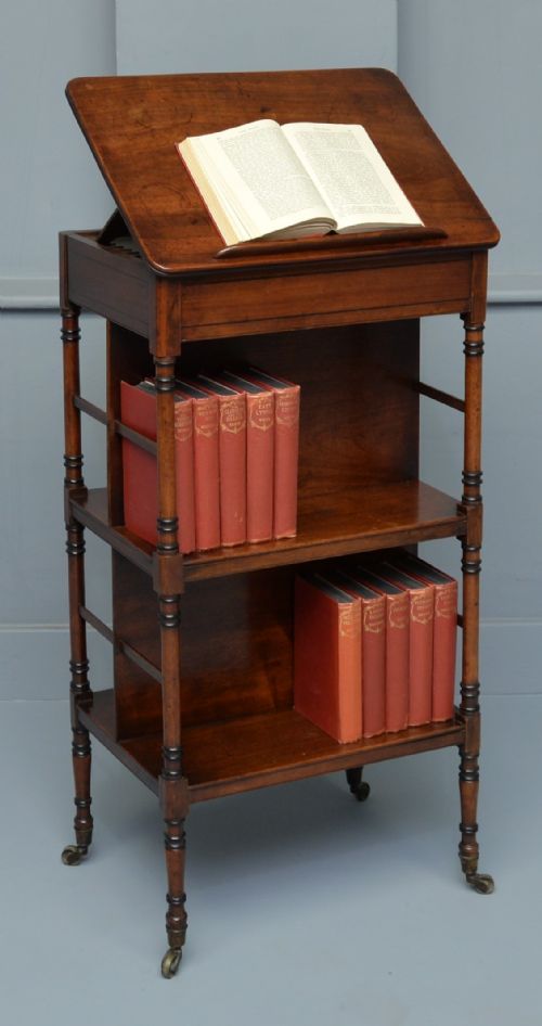 Regency Mahogany Reading Book Stand Whatnot