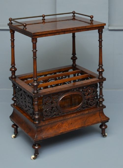 fig 4. Victorian Burr  Walnut Canterbury Whatnot