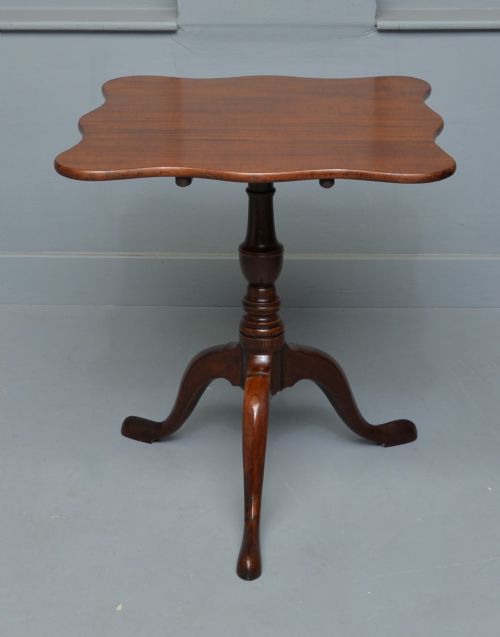 GEORGIAN MAHOGANY SERPENTINE TILTTOP SIDE WINE TABLE - ADDITIONAL PHOTO 6