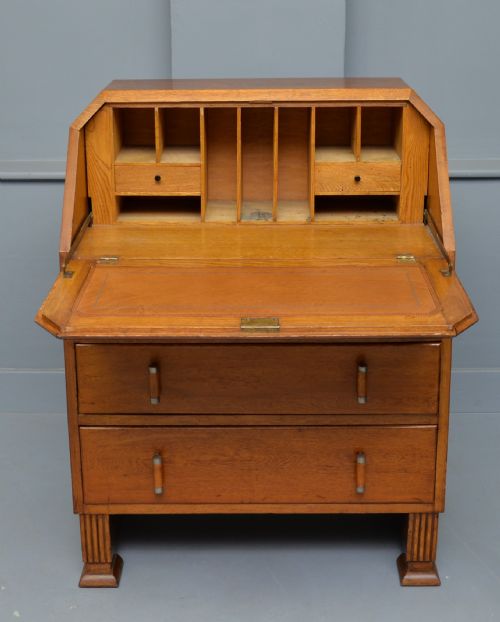 ART DECO SOLID OAK BUREAU DESK - ADDITIONAL PHOTO 1