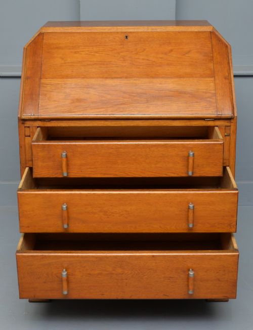 ART DECO SOLID OAK BUREAU DESK - ADDITIONAL PHOTO 5