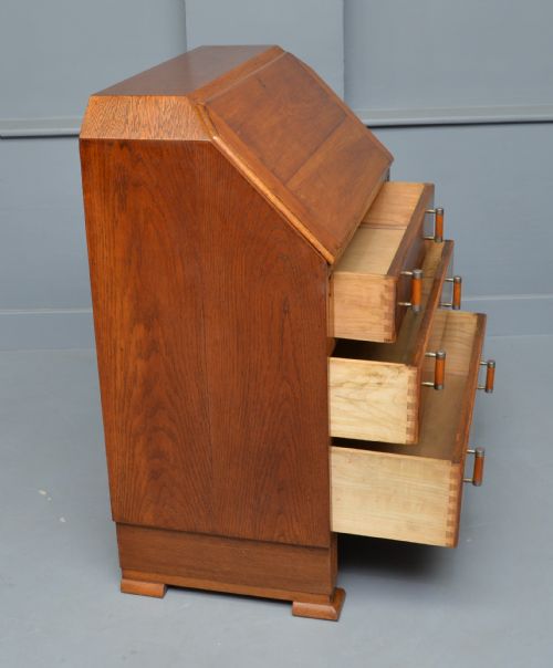 ART DECO SOLID OAK BUREAU DESK - ADDITIONAL PHOTO 6