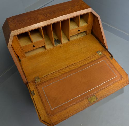 ART DECO SOLID OAK BUREAU DESK - ADDITIONAL PHOTO 10