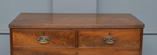 GEORGIAN FLAME MAHOGANY CHEST OF DRAWERS - ADDITIONAL PHOTO 3