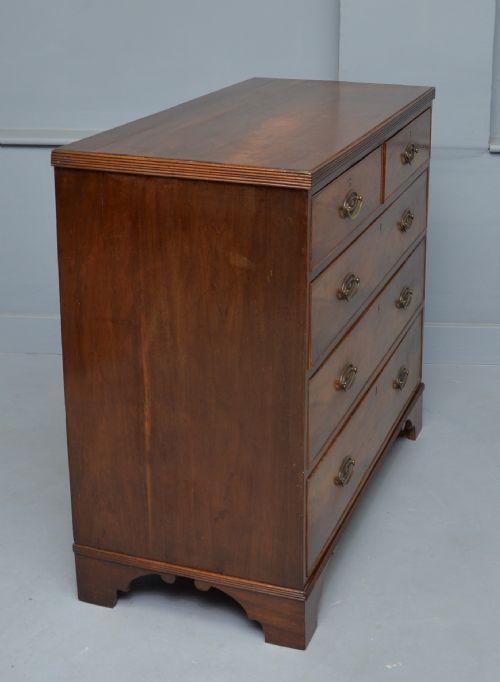 GEORGIAN FLAME MAHOGANY CHEST OF DRAWERS - ADDITIONAL PHOTO 4