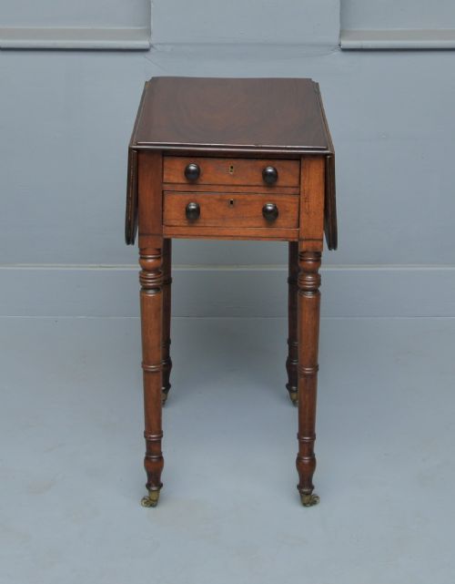 ELEGANT REGENCY MAHOGANY PEMBROKE WORK LAMP SIDE TABLE - ADDITIONAL PHOTO 4
