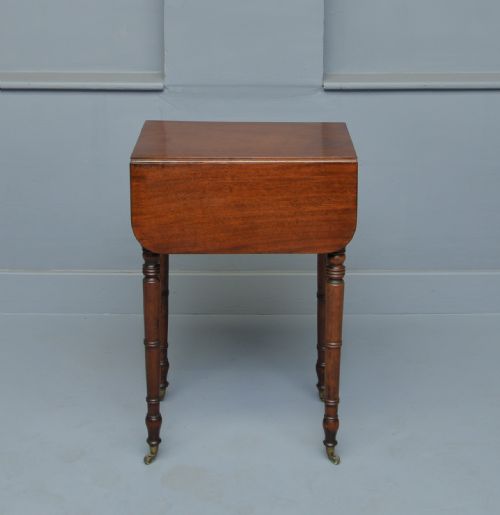ELEGANT REGENCY MAHOGANY PEMBROKE WORK LAMP SIDE TABLE - ADDITIONAL PHOTO 5