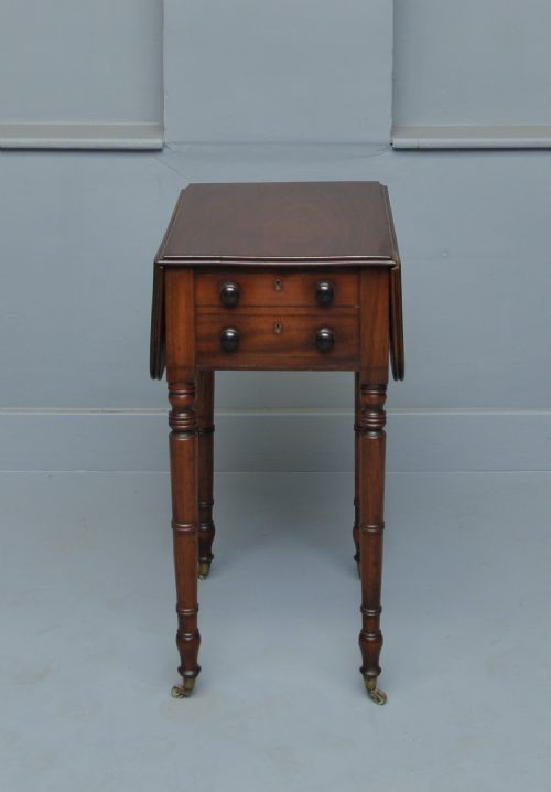 ELEGANT REGENCY MAHOGANY PEMBROKE WORK LAMP SIDE TABLE - ADDITIONAL PHOTO 6