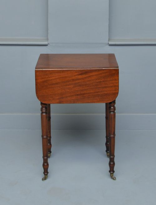 ELEGANT REGENCY MAHOGANY PEMBROKE WORK LAMP SIDE TABLE - ADDITIONAL PHOTO 7