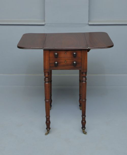 ELEGANT REGENCY MAHOGANY PEMBROKE WORK LAMP SIDE TABLE - ADDITIONAL PHOTO 8