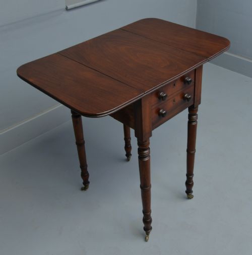 ELEGANT REGENCY MAHOGANY PEMBROKE WORK LAMP SIDE TABLE - ADDITIONAL PHOTO 11