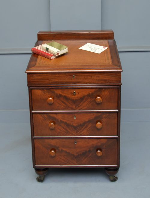 LATE GEORGIAN MAHOGANY SLIDING TOP DAVENPORT DESK - ADDITIONAL PHOTO 4