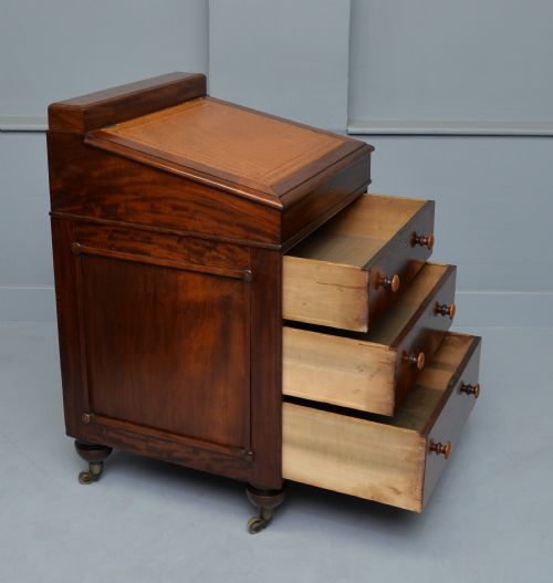 LATE GEORGIAN MAHOGANY SLIDING TOP DAVENPORT DESK - ADDITIONAL PHOTO 7