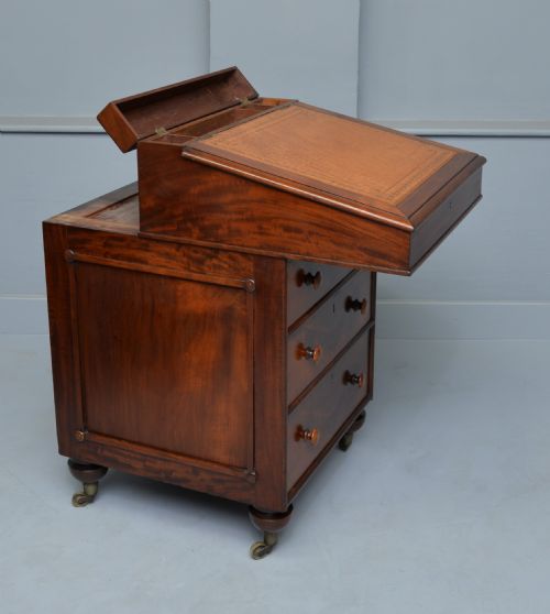 LATE GEORGIAN MAHOGANY SLIDING TOP DAVENPORT DESK - ADDITIONAL PHOTO 9