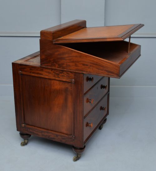 LATE GEORGIAN MAHOGANY SLIDING TOP DAVENPORT DESK - ADDITIONAL PHOTO 10
