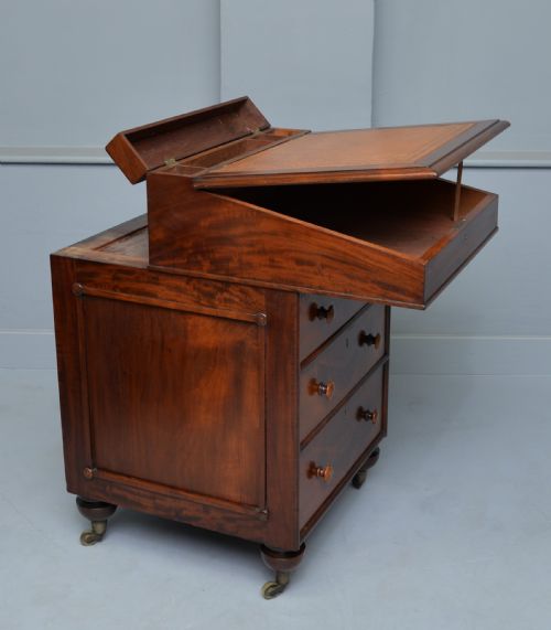 LATE GEORGIAN MAHOGANY SLIDING TOP DAVENPORT DESK - ADDITIONAL PHOTO 12