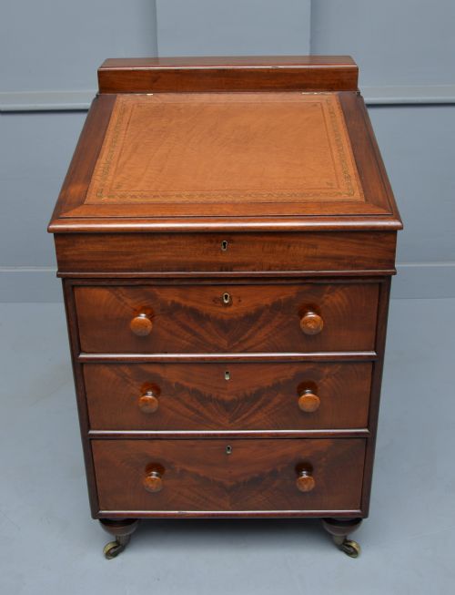LATE GEORGIAN MAHOGANY SLIDING TOP DAVENPORT DESK - ADDITIONAL PHOTO 17