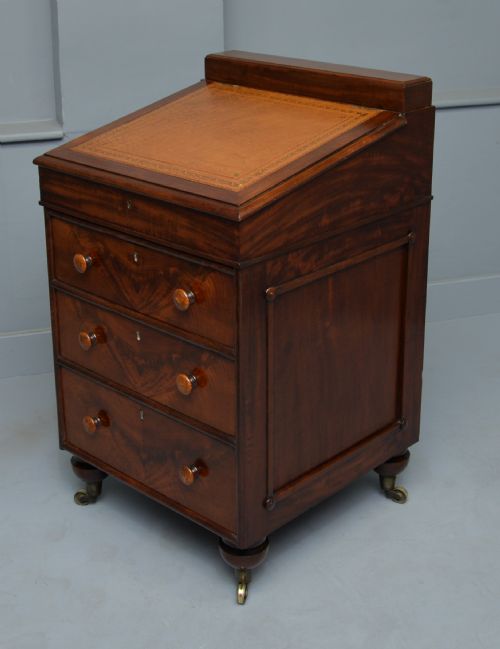 LATE GEORGIAN MAHOGANY SLIDING TOP DAVENPORT DESK - ADDITIONAL PHOTO 19